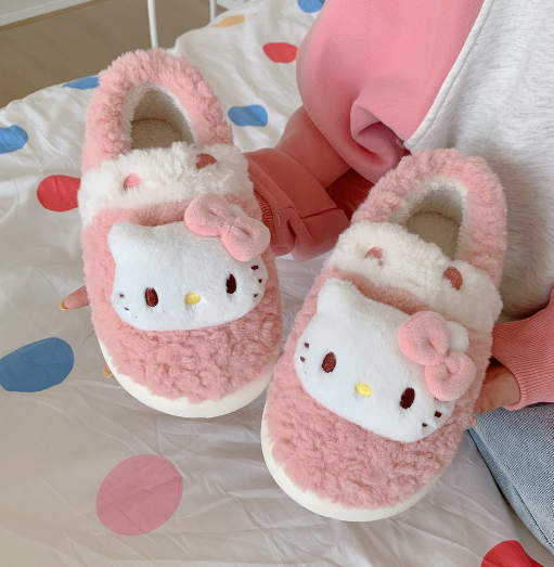 Fluffy Sanrio Hello Kitty Slippers