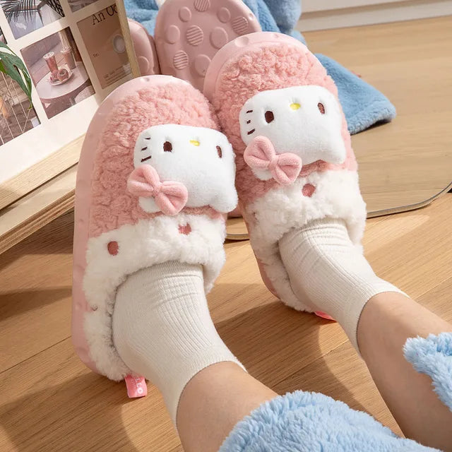 Fluffy Sanrio Hello Kitty Slippers